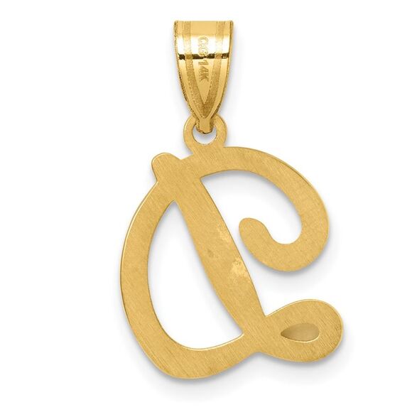 Kazi Luxury 14k Yellow Gold Script Letter D Initial Pendant - Picture 3 of 4